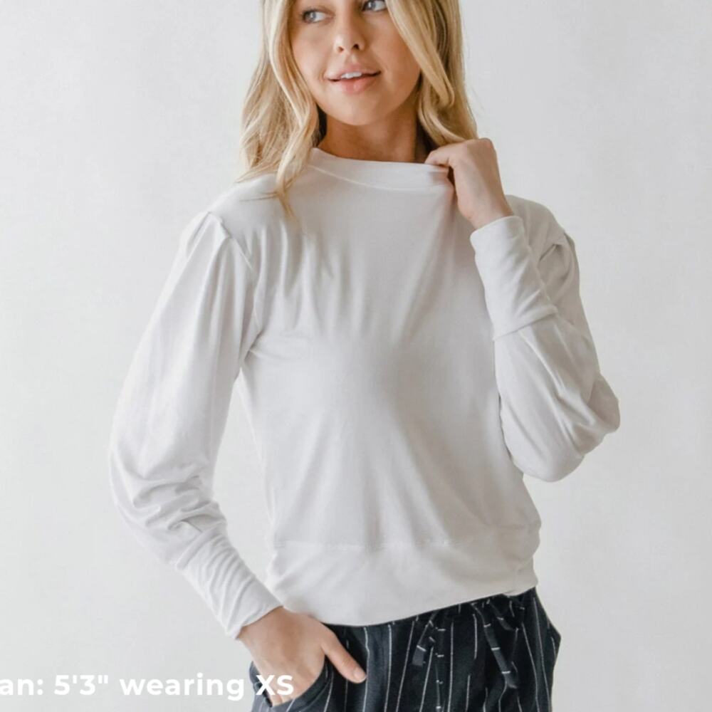 Women's Albion Coco Long Sleeve Bamboo Small White Soft